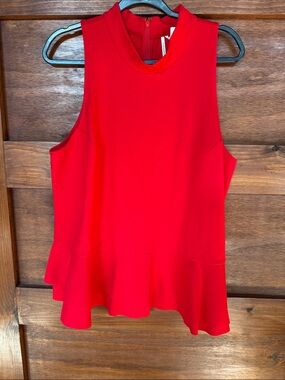 Anthropologie Red Sleeveless Peplum Camisole